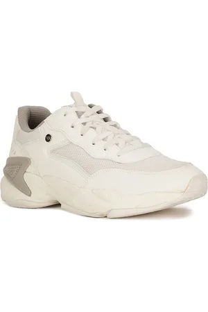 North Star Men White Woven Design Sneakers