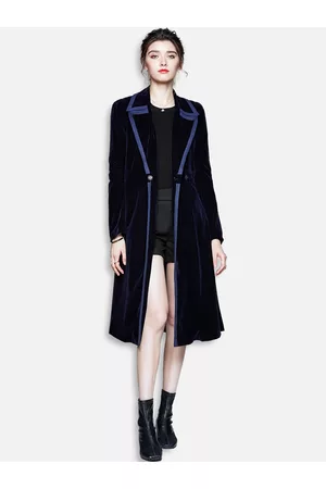JC Collection Women Blue Longline Open Front Jacket