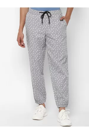 Forever 21 Men Grey Printed Joggers Trousers