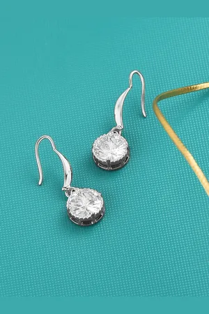 Ami Silver-Toned Contemporary Drop Earrings
