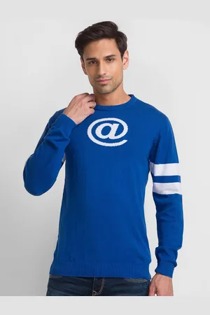 Globus Men Blue Typography Printed Pure Cotton T-shirt