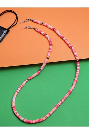 Vogue Panash Women Pink Beaded Mask & Goggles Chain