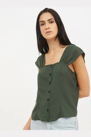 Harpa Women Green Solid Top
