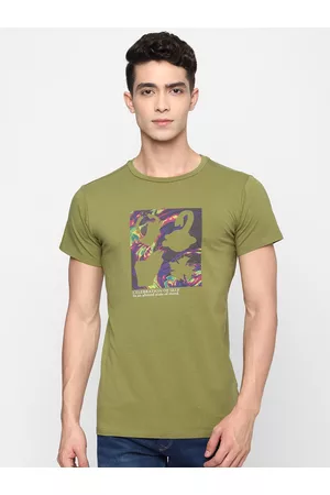 Forever 21 Men Green Graphic Printed T-shirt