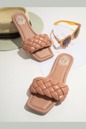 Shoetopia Girls Peach-Coloured Open Toe Flats
