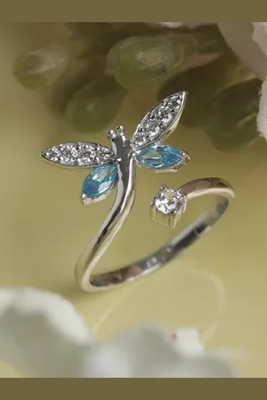 CLARA Women Silver Butterfly Adjustable Ring