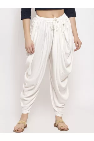 Clora Creation Women Off-White Solid Dhoti Salwar