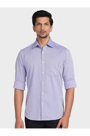 ColorPlus Men Blue Tailored Fit Printed Casual Shirt