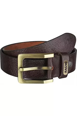 KAEZRI Men Brown Textured Leather Belt
