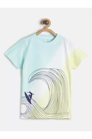 TALES & STORIES Boys Multicoloured Printed Cotton Round Neck T-shirt