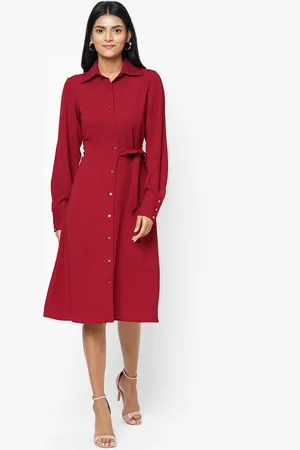 20Dresses Women Red Solid Shirt Dress