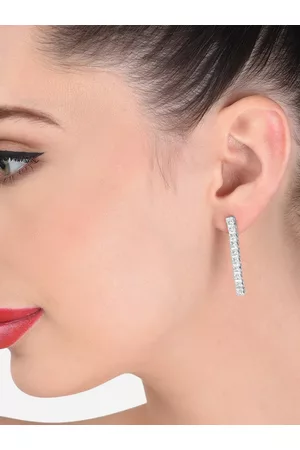 Ami Silver-Toned Contemporary Drop Earrings