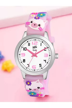 Kool Unisex Kids Multicoloured Printed Dial & Pink Straps Analogue Watch