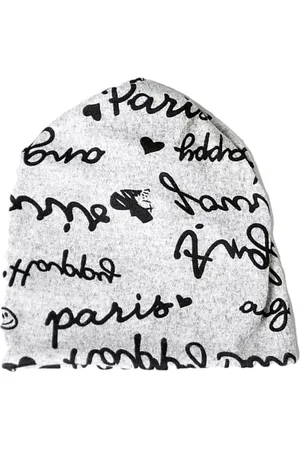 YOUSTYLO Unisex White Printed Beanie
