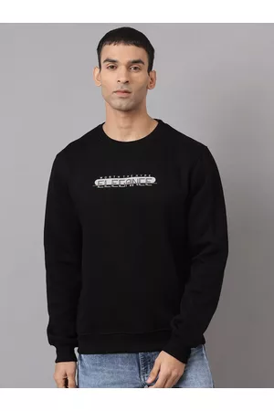 Richlook Men Black Printed Sweatshirt