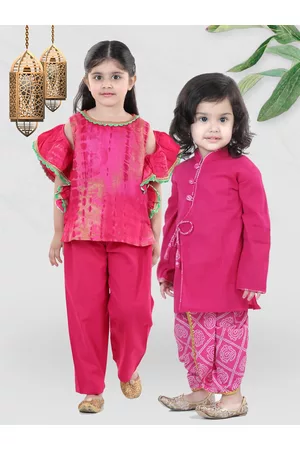 BownBee Girls Pink & Red Printed Top with Trousers