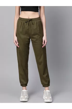 Buy Olive Green Track Pants for Women by Teamspirit Online | Ajio.com