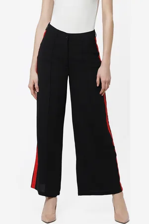 DODO & MOA Women Black Regular Fit Solid Parallel Trousers