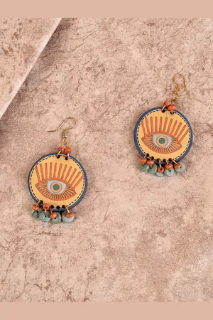 Aakriti Art Creations Multicoloured Contemporary Drop Earrings