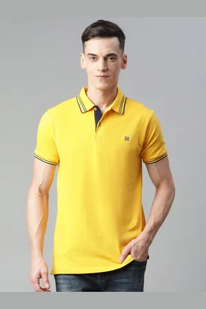 HARSAM Men Yellow Polo Collar T-shirt