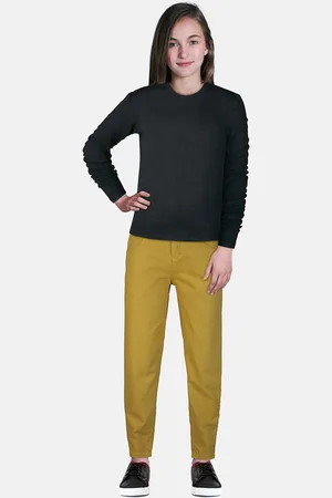 Gini and Jony Girls Yellow Elasticated Jeans