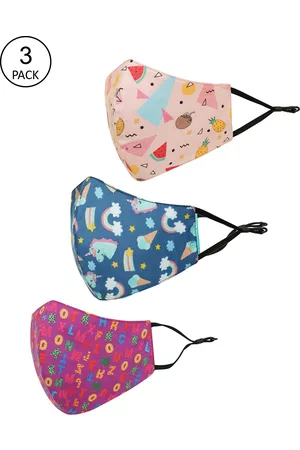 Tossido Kids Pack of 3 Printed 3 Ply Pure Cotton Cloth Mask
