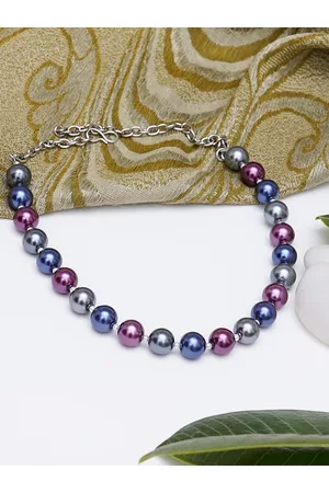 karatcart Blue & Purple Beaded Necklace