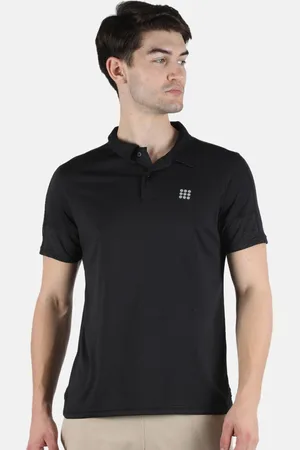Rock.it Rock it Men Black Solid Polo Collar T-shirt