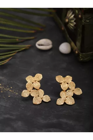 Berserk Gold-Toned Floral Drop Earrings