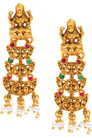 Shivansh Women Gold-Toned Contemporary Chandbalis Earrings