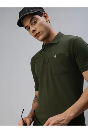 ONN Men Olive Green Polo Collar T-shirt
