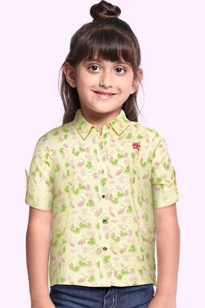 Allen Solly Girls Yellow & Pink Floral Print Casual Shirt