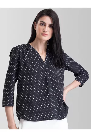 FableStreet Women Black Printed Top