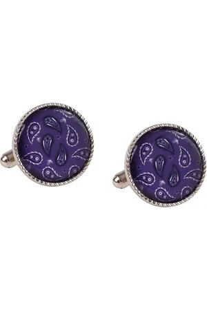 Tossido Men Purple & White Cufflink