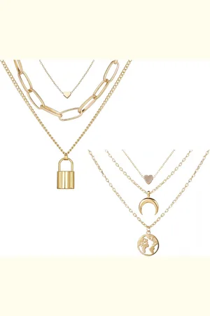 Vembley Women Set Of 2 Gold-Plated Layered Necklace
