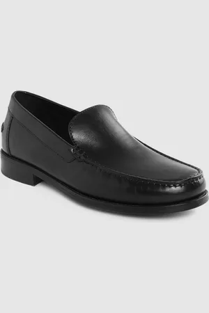 Geox Men Black Solid Leather Formal Loafers