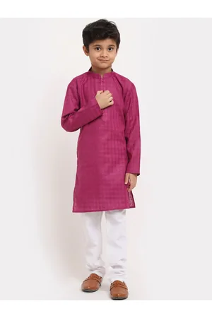 Kraft Boys Purple Regular Pure Cotton Kurta with Pyjamas