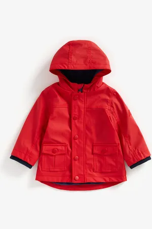 Mothercare Boys Red Solid Hooded Tailored Jacket