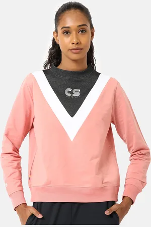 Cult Women Pink & Charcoal Grey Colourblocked Sweatshirt