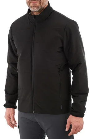 DECATHLON Men Solid Black Upto -0 Degrees Non-Hooded Synthetic Puffer Jacket