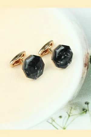 Tossido Men Black Geometric Cufflink