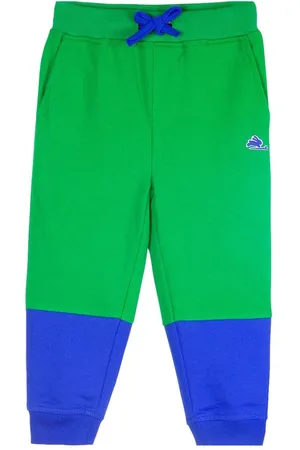 Cherry Crumble Kids Green & Blue Colourblocked Track Pants