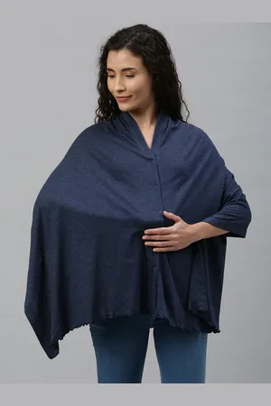 Nejo Blue Solid Dupatta Cum Nursing Wrapper
