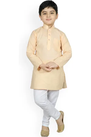 SG Boys Beige Pure Cotton Kurta with Pyjamas