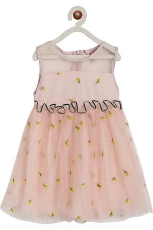 Kids On Board Peach-Coloured Fit & Flare Dress