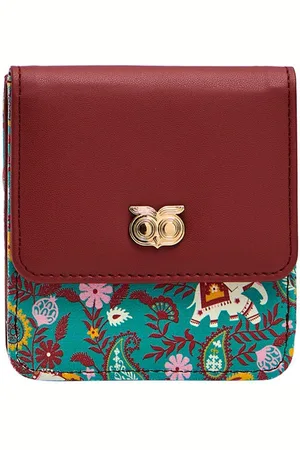 Chumbak Women Red & Green Printed PU Two Fold Wallet