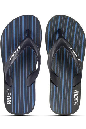 Rider Men Black & Blue Striped Thong Flip-Flops