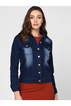 StyleStone Women Blue Solid Denim Jacket