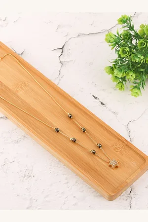 Brandsoon Gold-Toned & Black Brass Gold-Plated Handcrafted Necklace