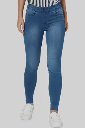 Xpose Women Blue Solid Skinny-Fit Jeggings